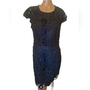 NWT LULUS black embroidered dress backless